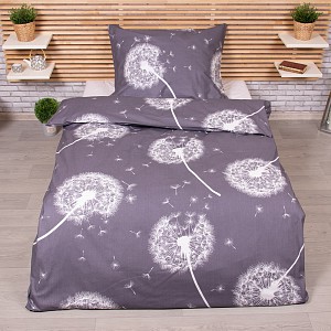 Bavlněné povlečení 140x200+70x90 Pampelišky grafit