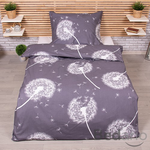 Bavlněné povlečení 140x200+70x90 Pampelišky grafit