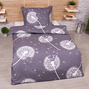 Bavlněné povlečení 140x200+70x90 Pampelišky grafit