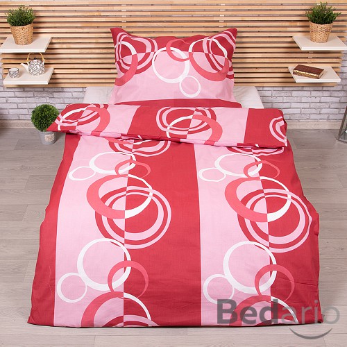 Bavlněné povlečení Exclusive 140x200+70x90 Antonie červenorůžová