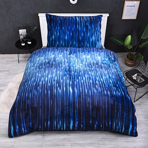 Mikroplyšové povlečení Premium 140x200+70x90 Déšť