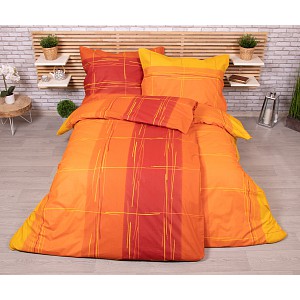 Zvýhodněná sada bavlněného povlečení na dvě lůžka 140x200+70x90 Oranžová symfonie