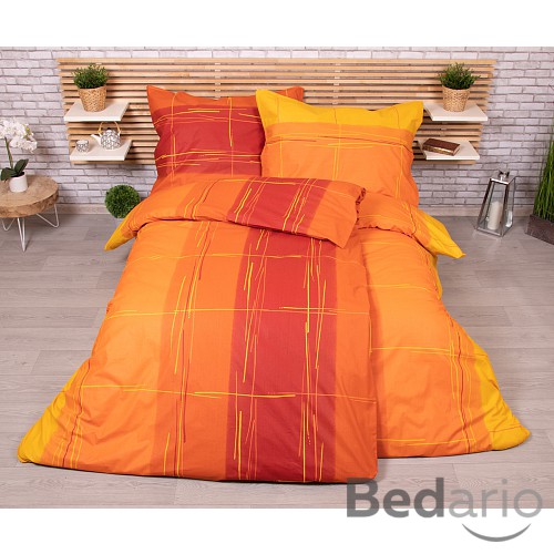 Zvýhodněná sada bavlněného povlečení na dvě lůžka 140x200+70x90 Oranžová symfonie