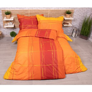 Zvýhodněná sada bavlněného povlečení na dvě lůžka 140x200+70x90 Oranžová symfonie