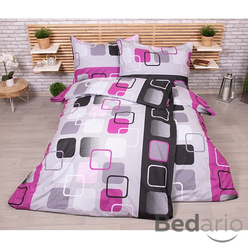 Zvýhodněná sada bavlněného povlečení na dvě lůžka 140x200+70x90 Obrazovky růžové