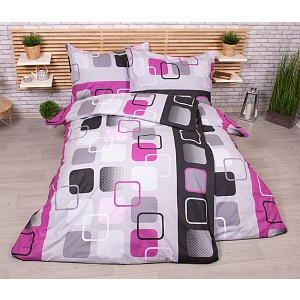 Zvýhodněná sada bavlněného povlečení na dvě lůžka 140x200+70x90 Obrazovky růžové