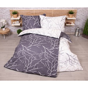 Zvýhodněná sada bavlněného povlečení na dvě lůžka 140x200+70x90 Větvičky oboustranné