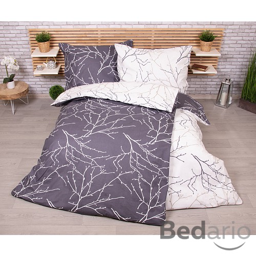 Zvýhodněná sada bavlněného povlečení na dvě lůžka 140x200+70x90 Větvičky oboustranné