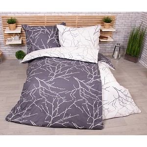 Zvýhodněná sada bavlněného povlečení na dvě lůžka 140x200+70x90 Větvičky oboustranné