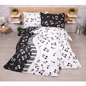Zvýhodněná sada bavlněného povlečení na dvě lůžka 140x200+70x90 Music