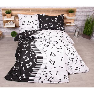 Zvýhodněná sada bavlněného povlečení na dvě lůžka 140x200+70x90 Music