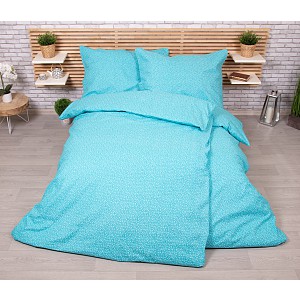 Zvýhodněná sada bavlněného povlečení na dvě lůžka 140x200+70x90 Kvítky azurové