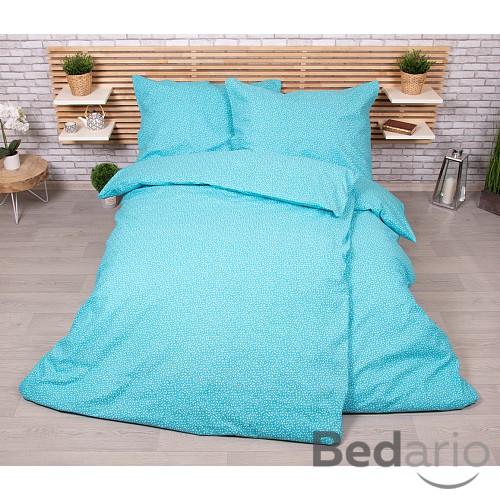 Zvýhodněná sada bavlněného povlečení na dvě lůžka 140x200+70x90 Kvítky azurové