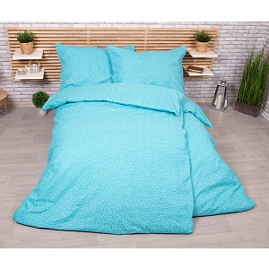 Zvýhodněná sada bavlněného povlečení na dvě lůžka 140x200+70x90 Kvítky azurové