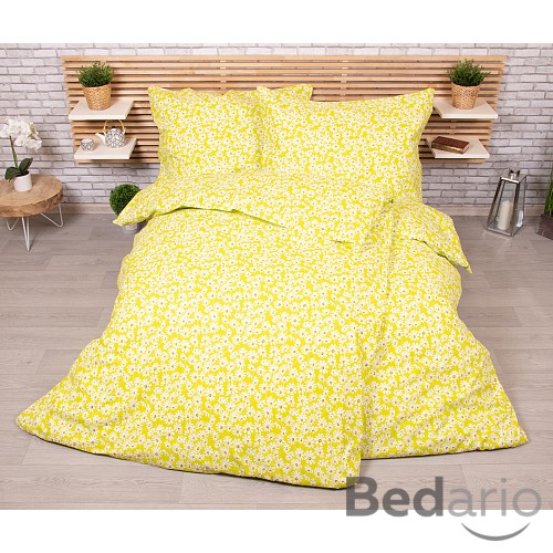 Zvýhodněná sada bavlněného povlečení na dvě lůžka 140x200+70x90 Kopretinky zelené