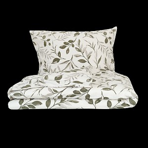Flanelové povlečení DELUXE 140x200+70x90 Větvička zelená