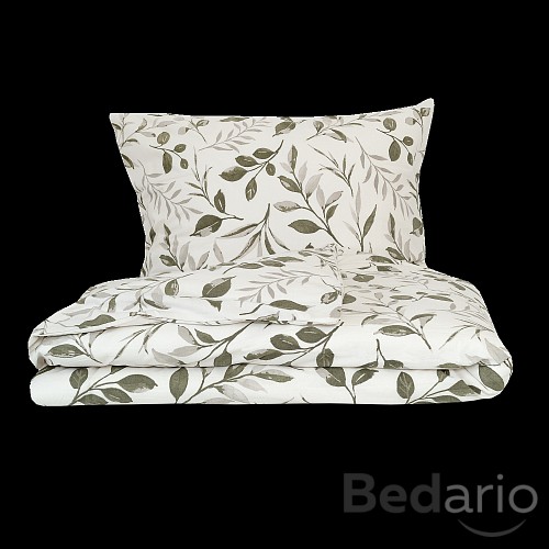 Flanelové povlečení DELUXE 140x200+70x90 Větvička zelená