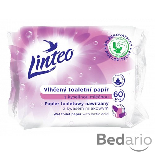 Vlhčený toaletní papír LINTEO s kyselinou mléčnou 60ks