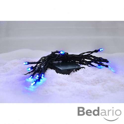 Solight LED vánoční řetěz, 3m, 20xLED, 3x AA, modré světlo, zelený kabel
