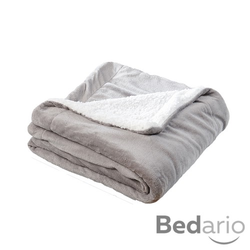 Velká beránková deka 220x200 Světle šedá