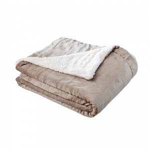 Velká beránková deka 220x200 Béžová