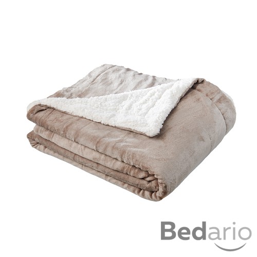Velká beránková deka 220x200 Béžová