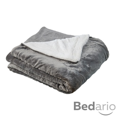 Velká beránková deka 220x200 Tmavě šedá