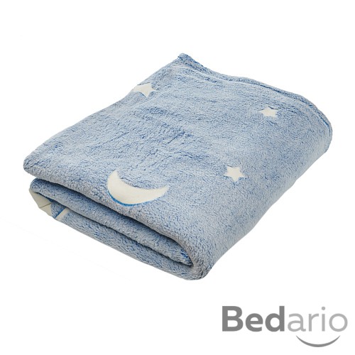 Mikroflanelová deka Premium 150x200 - Shining Moon modrá - ve tmě svítí
