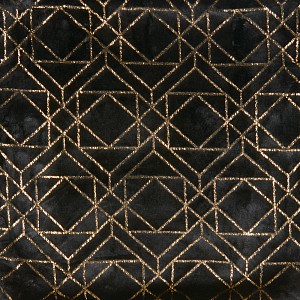 Mikroflanelová deka Premium se zlatým vzorem 150x200 - Černá