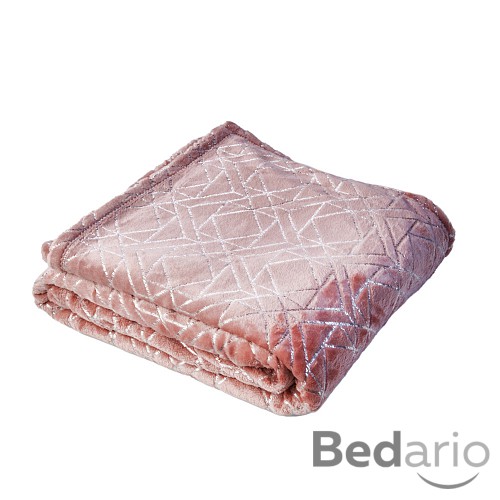 Mikroflanelová deka Premium se zlatým vzorem 150x200 - Růžová
